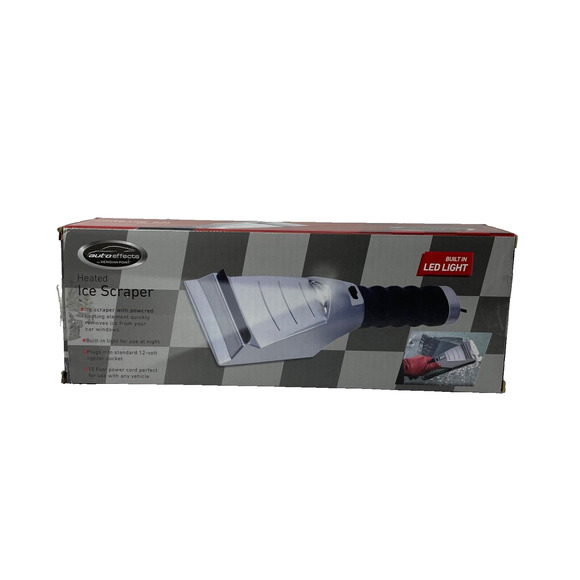 Auto Effects Heated Ice Scraper LED Light Uses 12 Volt Socket Open Box - Picture 1 of 7